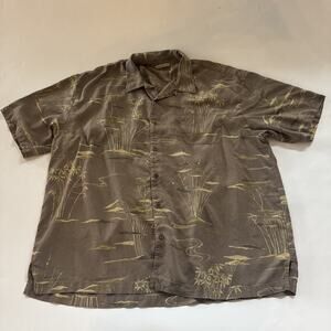Vintage Tommy Bahama Silk Hawaiian Shirt Aloha Men’s XXL Camp Loop Collar Beachy